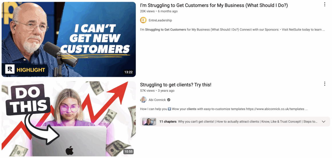 Examples of Pain Point Hooks for YouTube videos